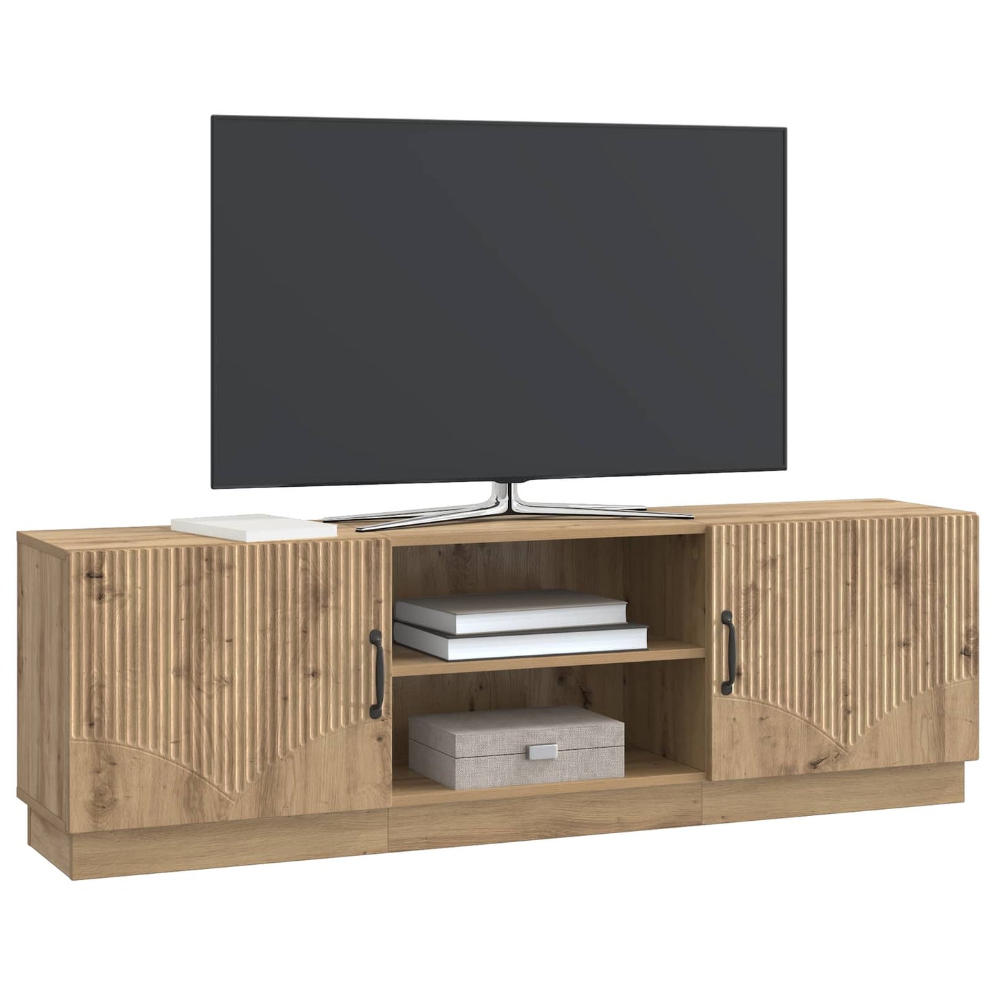 TV-kast Artisanaal eiken 150 x 31 x 47 cm Bewerkt hout