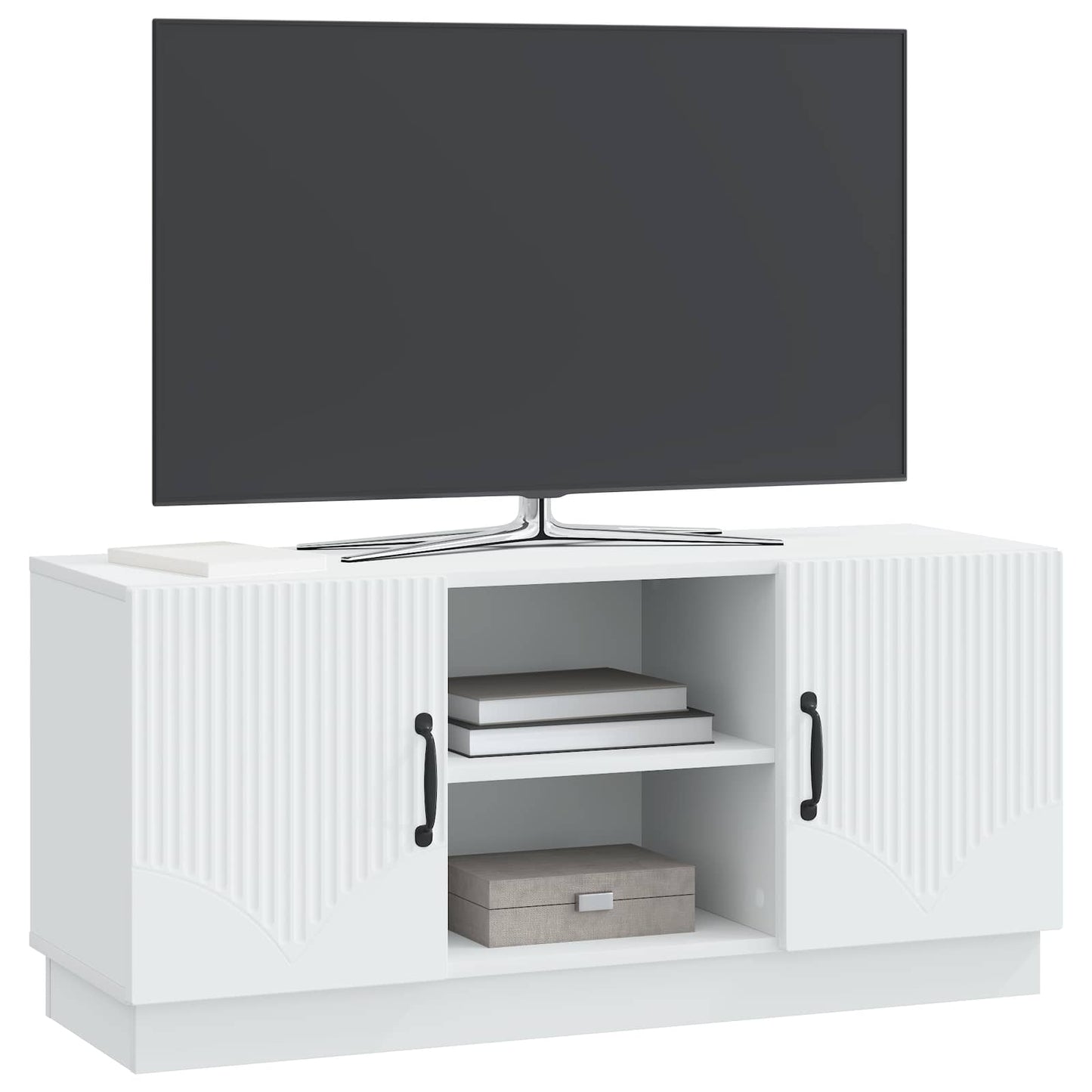 TV-kast Wit 102 x 34,5 x 47 cm Bewerkt hout