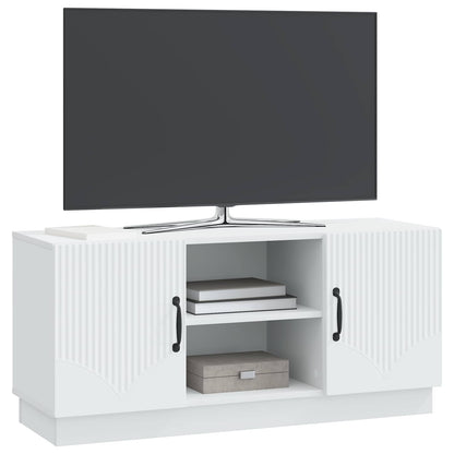 TV-kast Wit 102 x 34,5 x 47 cm Bewerkt hout