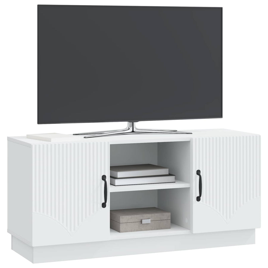 TV-kast Wit 102 x 34,5 x 47 cm Bewerkt hout