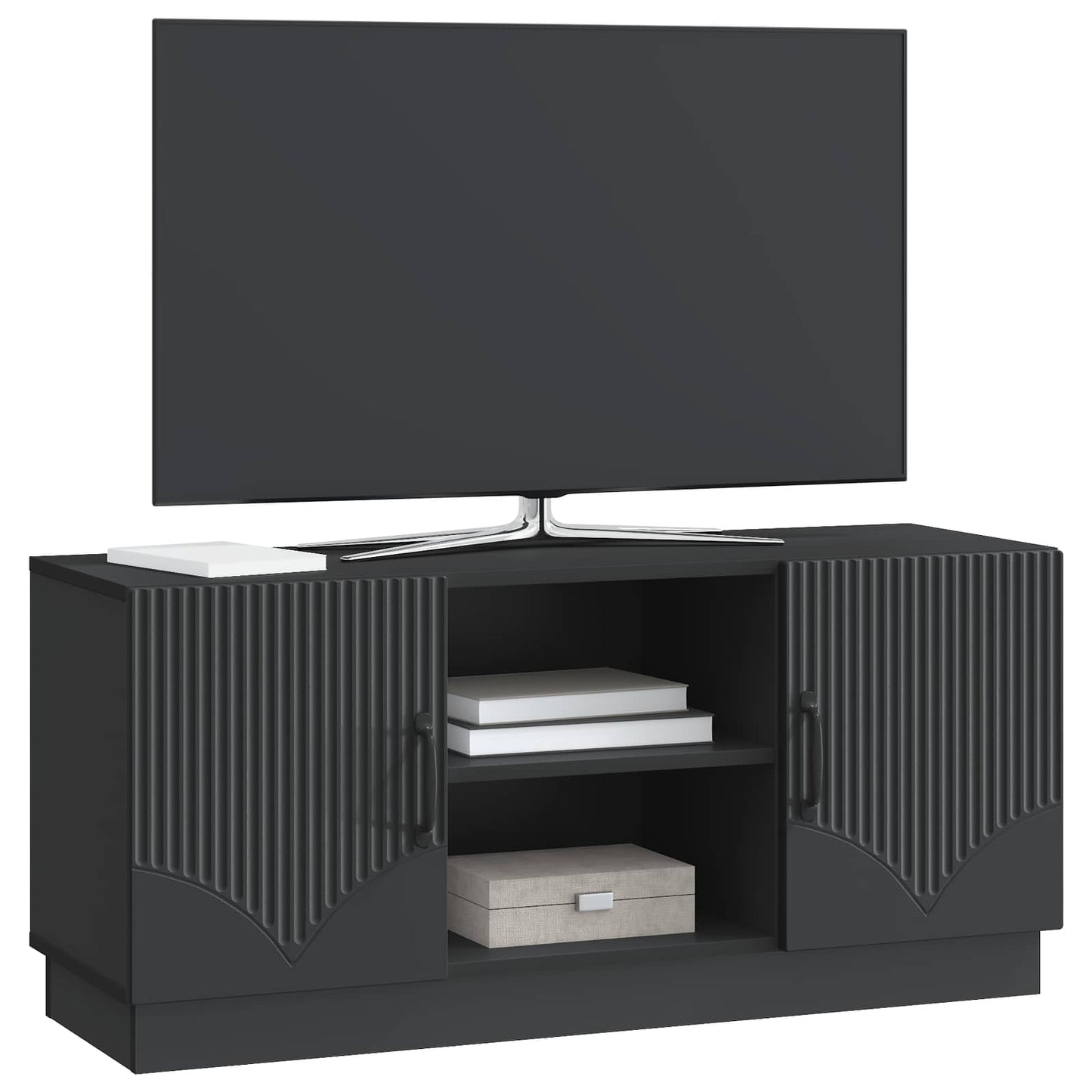 TV-kast Zwart 102 x 34,5 x 47 cm Bewerkt hout