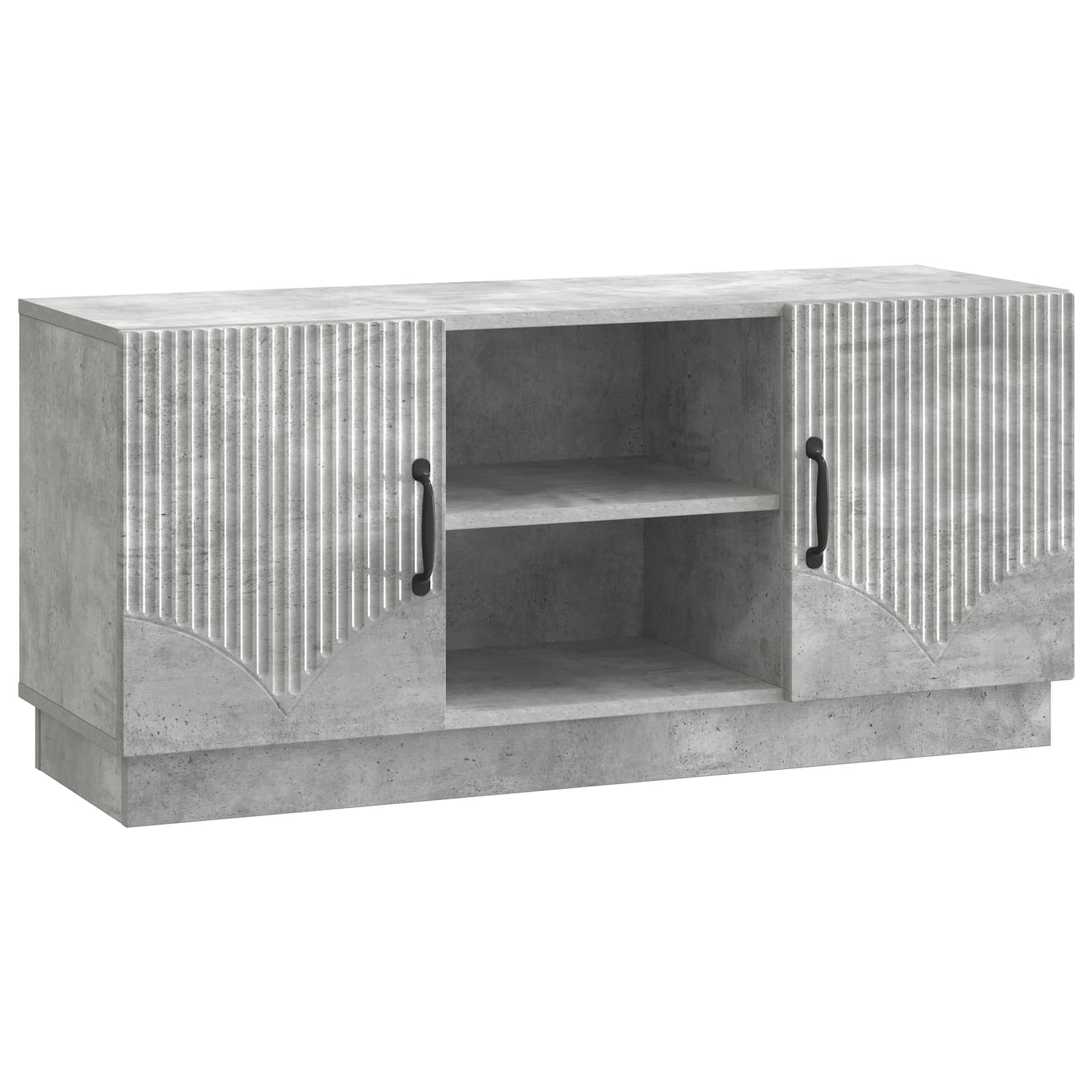 TV-kast Betongrijs 102 x 34,5 x 47 cm Bewerkt hout