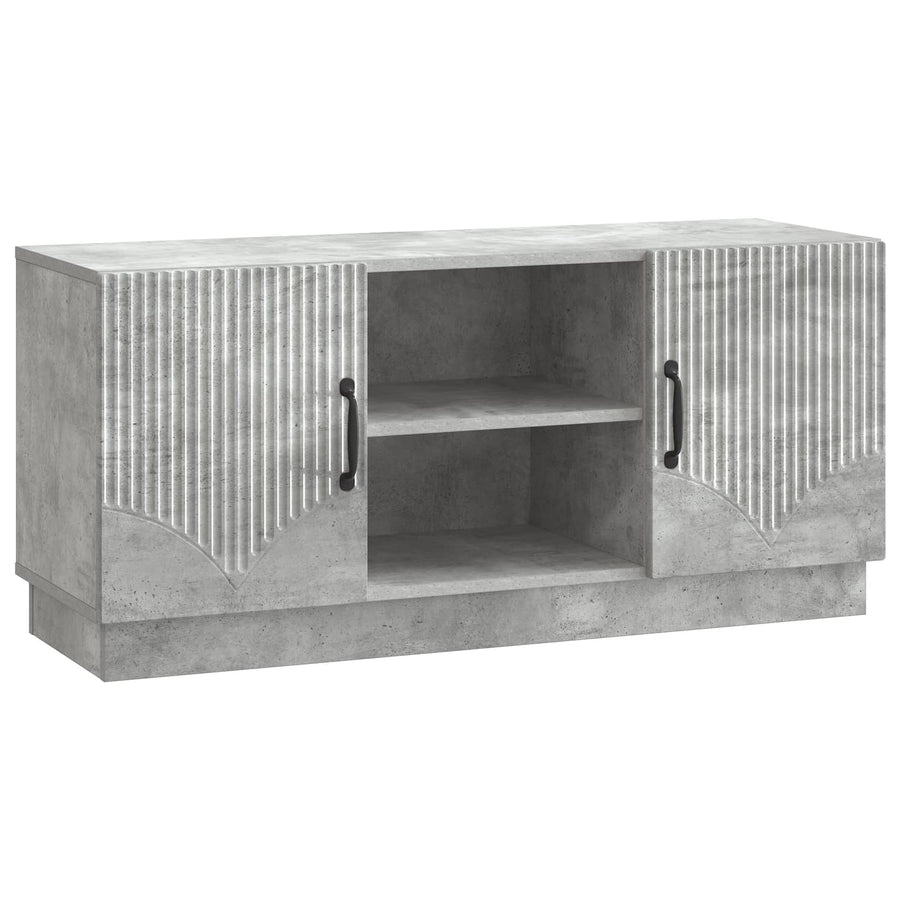 TV-kast Betongrijs 102 x 34,5 x 47 cm Bewerkt hout