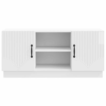 TV-kast Hoogglans Wit 102 x 34,5 x 47 cm Bewerkt hout