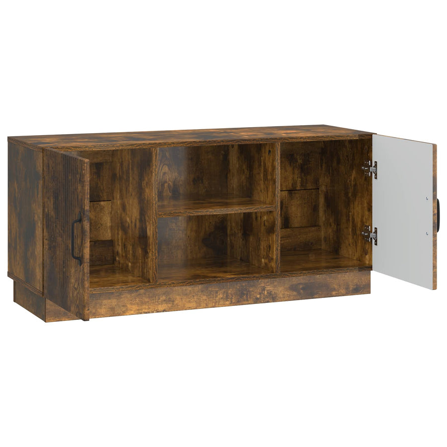 TV-kast Gerookt eiken 102 x 34,5 x 47 cm Bewerkt hout