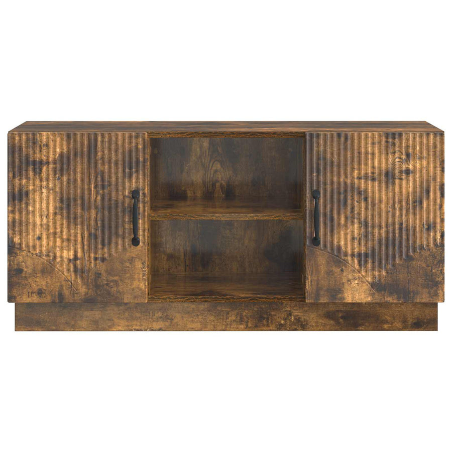 TV-kast Gerookt eiken 102 x 34,5 x 47 cm Bewerkt hout