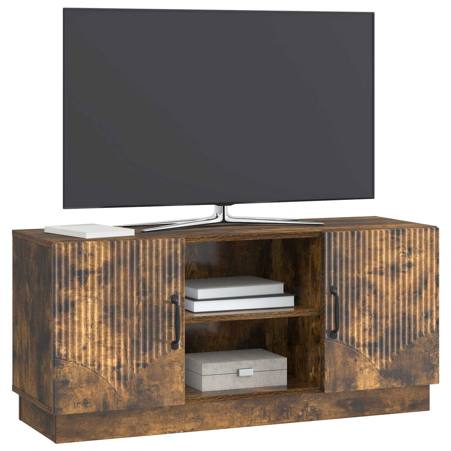 TV-kast Gerookt eiken 102 x 34,5 x 47 cm Bewerkt hout