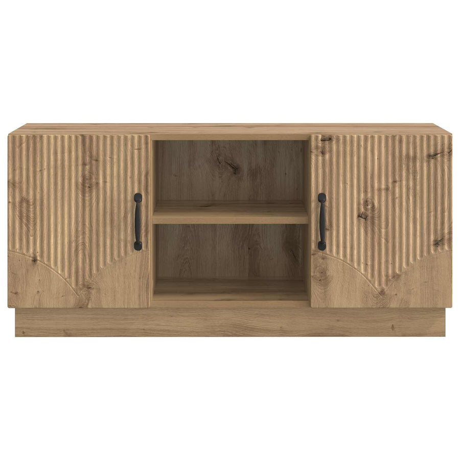 TV-kast Artisanaal eiken 102 x 34,5 x 47 cm Bewerkt hout