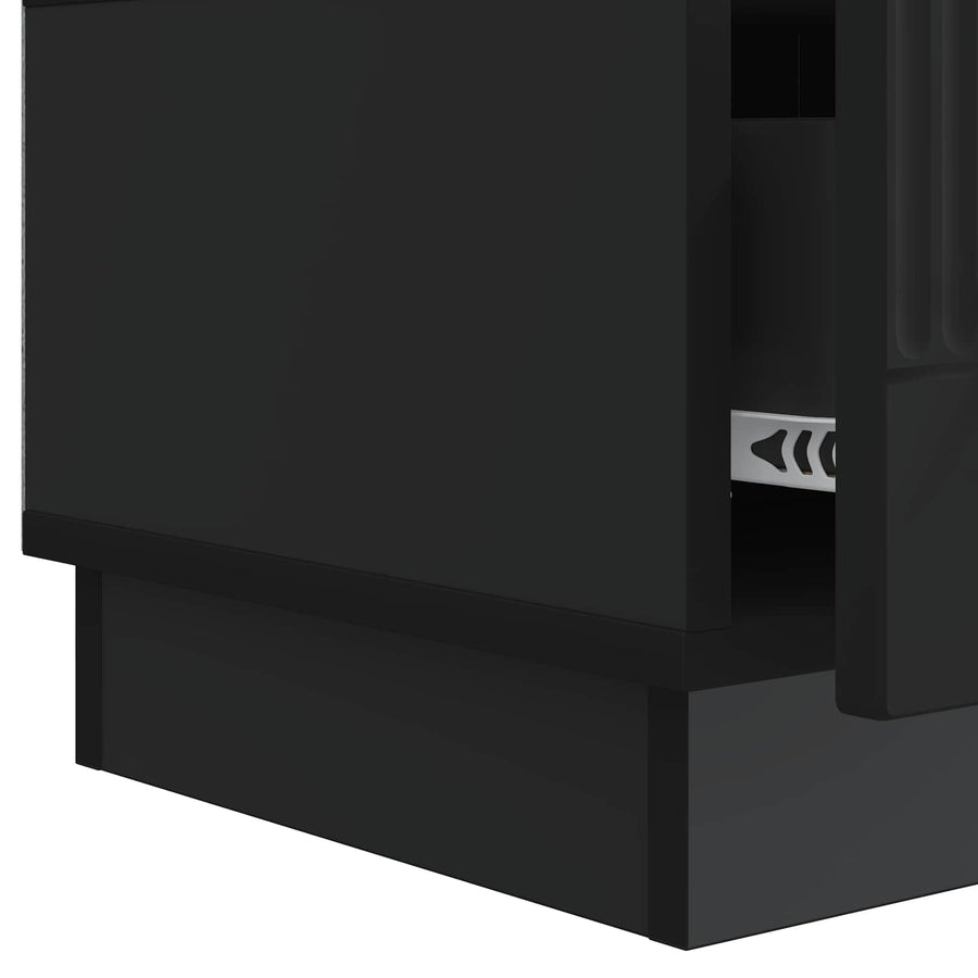 TV-kast met lade Zwart 147 x 34,5 x 27 cm Bewerkt hout
