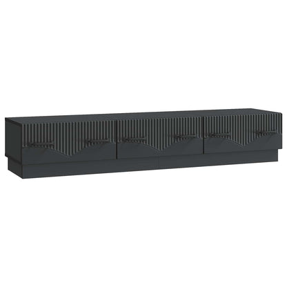 TV-kast met lade Zwart 147 x 34,5 x 27 cm Bewerkt hout