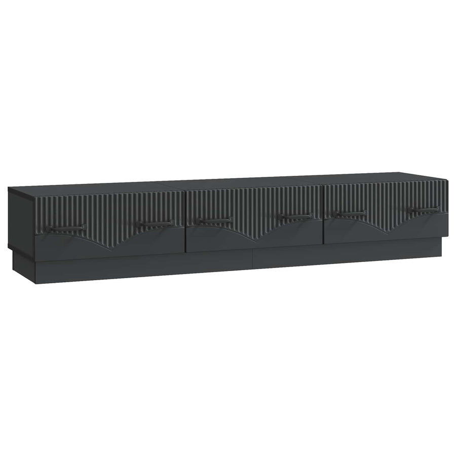 TV-kast met lade Zwart 147 x 34,5 x 27 cm Bewerkt hout