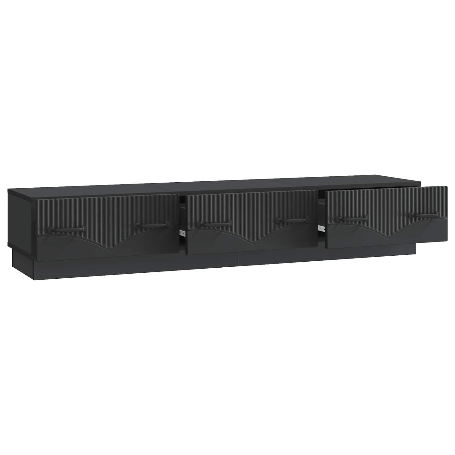 TV-kast met lade Zwart 147 x 34,5 x 27 cm Bewerkt hout