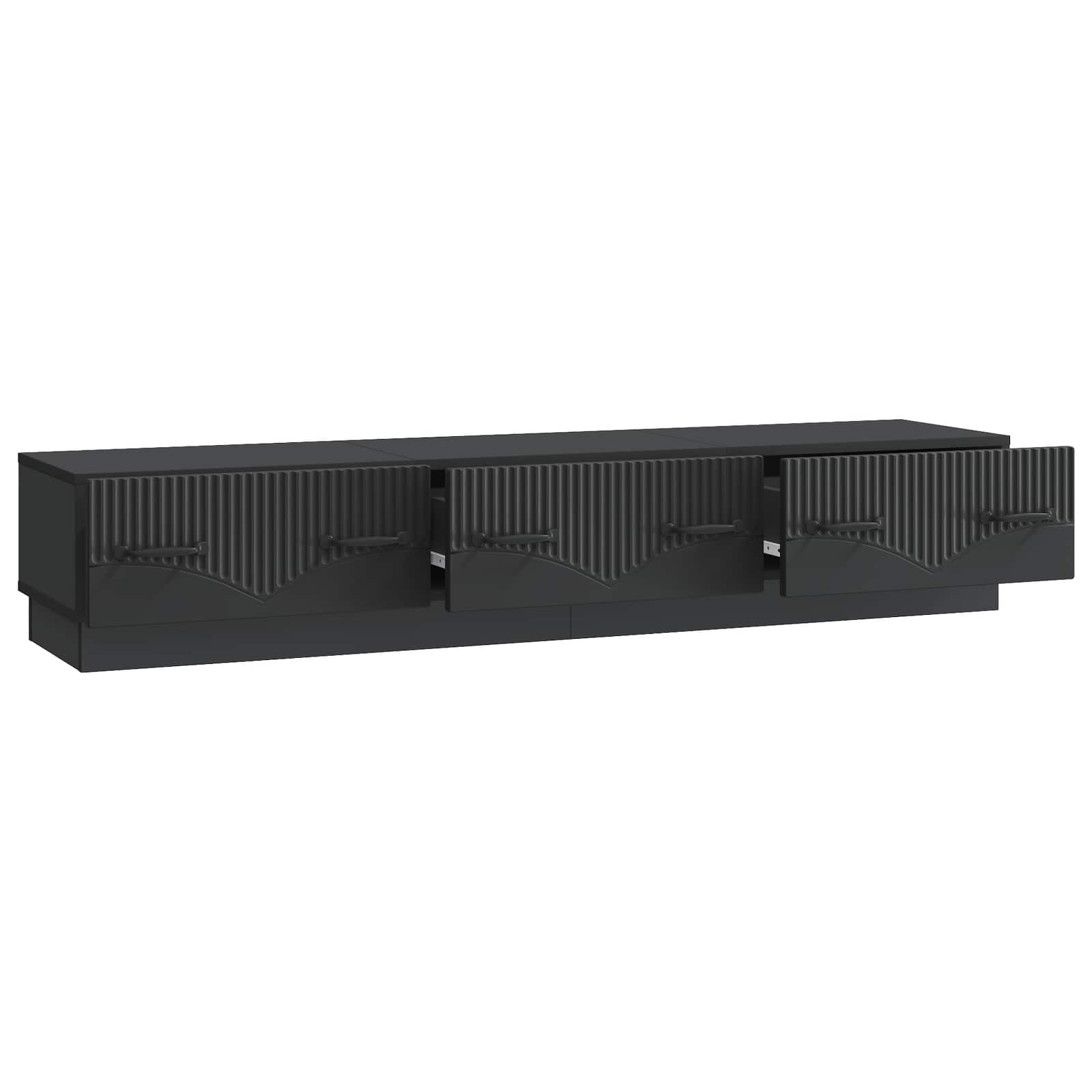 TV-kast met lade Zwart 147 x 34,5 x 27 cm Bewerkt hout