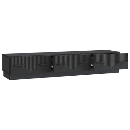 TV-kast met lade Zwart 147 x 34,5 x 27 cm Bewerkt hout