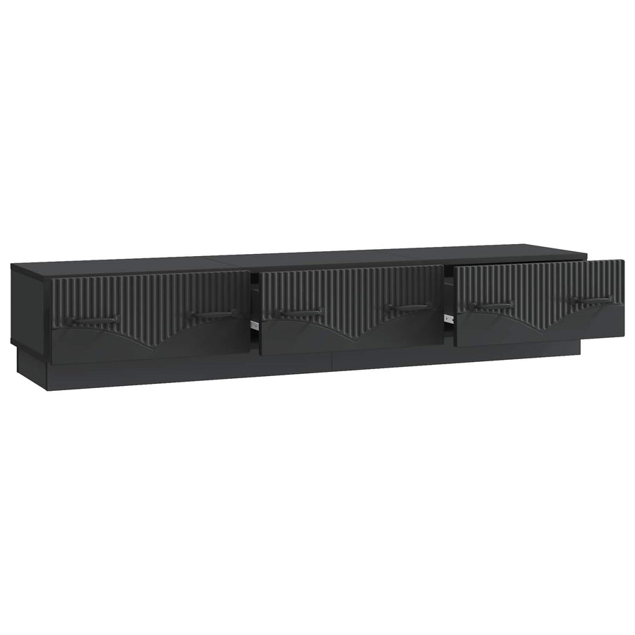 TV-kast met lade Zwart 147 x 34,5 x 27 cm Bewerkt hout