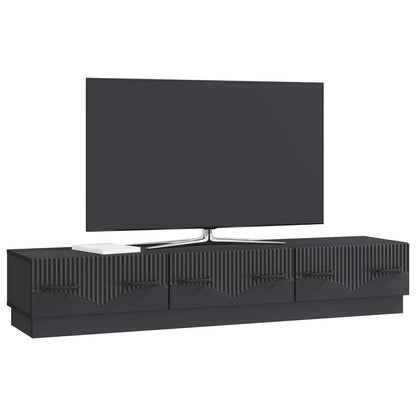 TV-kast met lade Zwart 147 x 34,5 x 27 cm Bewerkt hout
