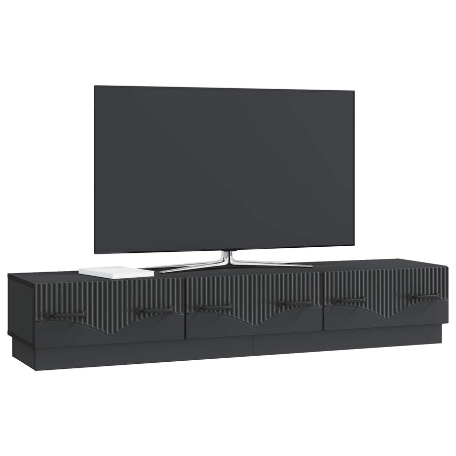 TV-kast met lade Zwart 147 x 34,5 x 27 cm Bewerkt hout