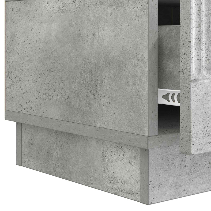 TV-kast met lade Betongrijs 147 x 34,5 x 27 cm Bewerkt hout