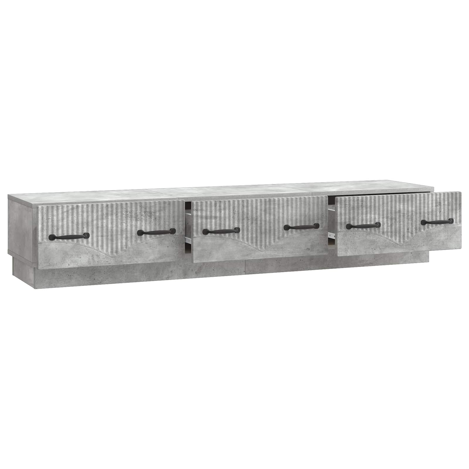 TV-kast met lade Betongrijs 147 x 34,5 x 27 cm Bewerkt hout
