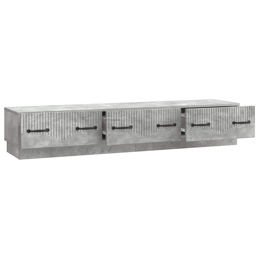 TV-kast met lade Betongrijs 147 x 34,5 x 27 cm Bewerkt hout