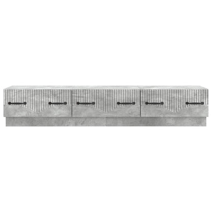 TV-kast met lade Betongrijs 147 x 34,5 x 27 cm Bewerkt hout