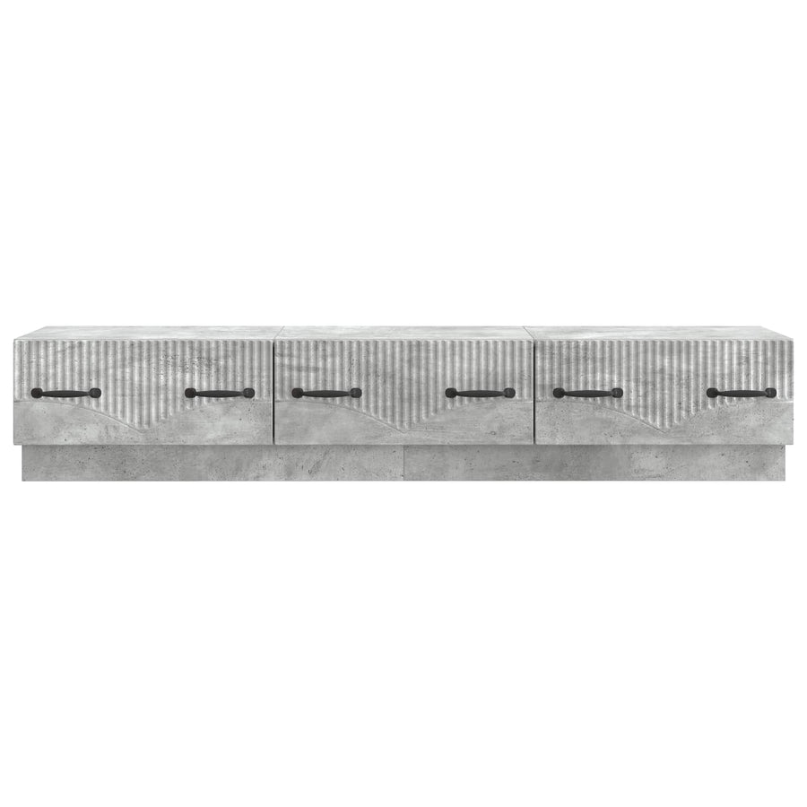 TV-kast met lade Betongrijs 147 x 34,5 x 27 cm Bewerkt hout