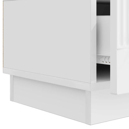 TV-kast met lade Hoogglans Wit 147 x 34,5 x 27 cm Bewerkt hout