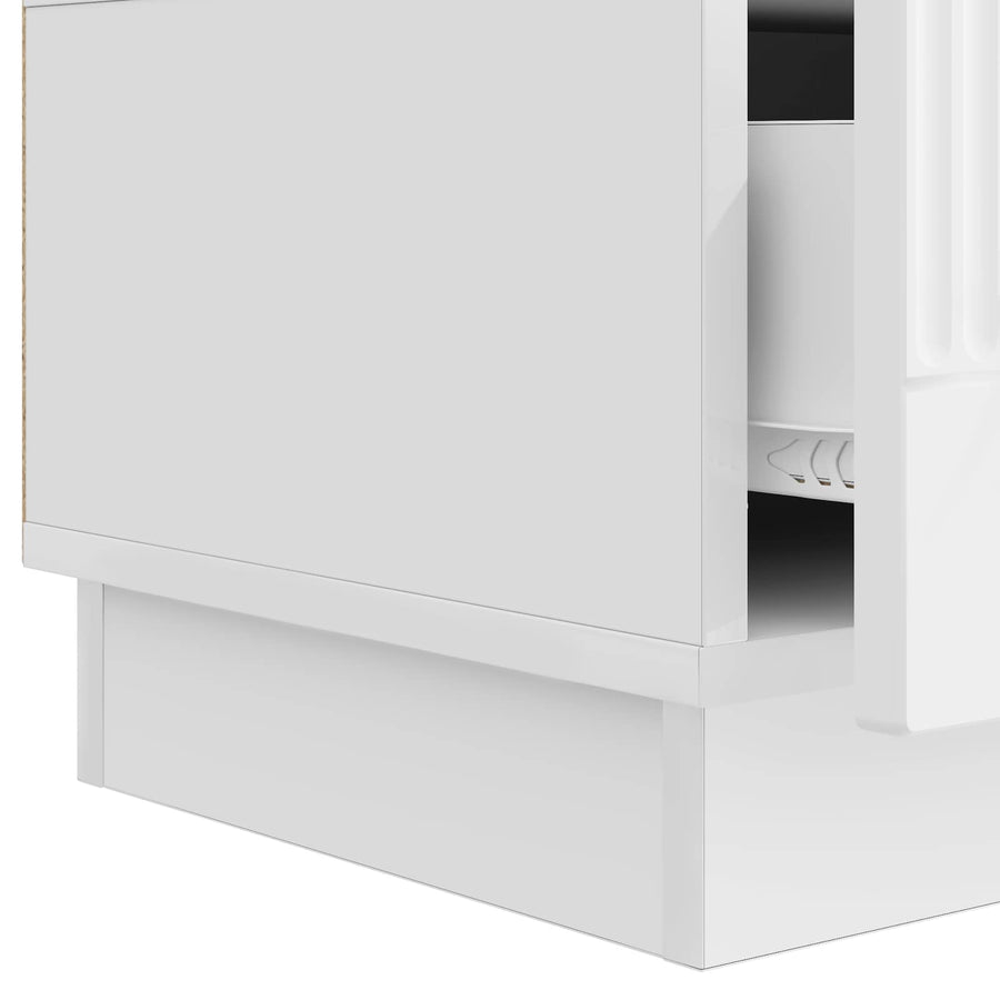 TV-kast met lade Hoogglans Wit 147 x 34,5 x 27 cm Bewerkt hout