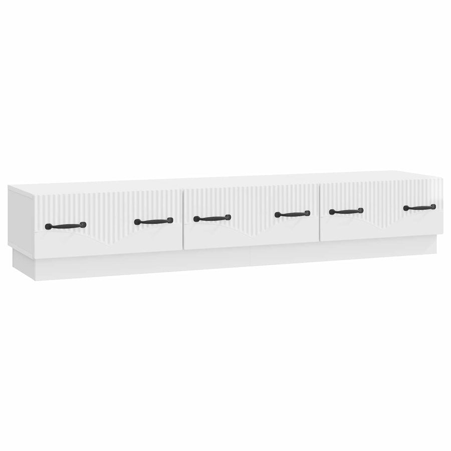 TV-kast met lade Hoogglans Wit 147 x 34,5 x 27 cm Bewerkt hout