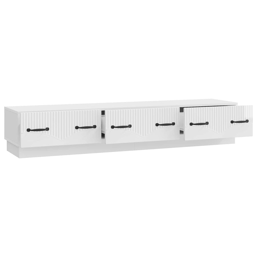 TV-kast met lade Hoogglans Wit 147 x 34,5 x 27 cm Bewerkt hout