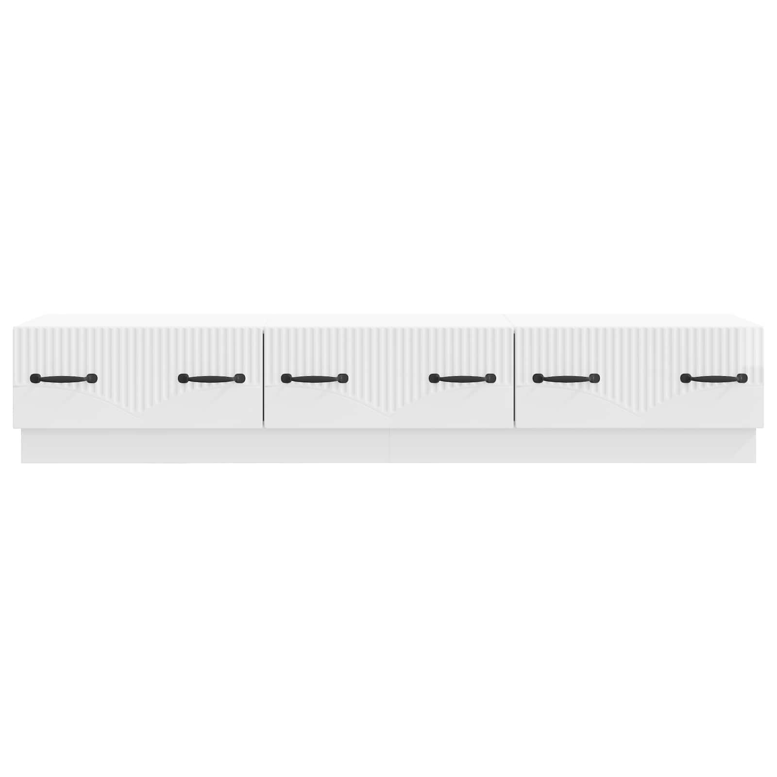 TV-kast met lade Hoogglans Wit 147 x 34,5 x 27 cm Bewerkt hout