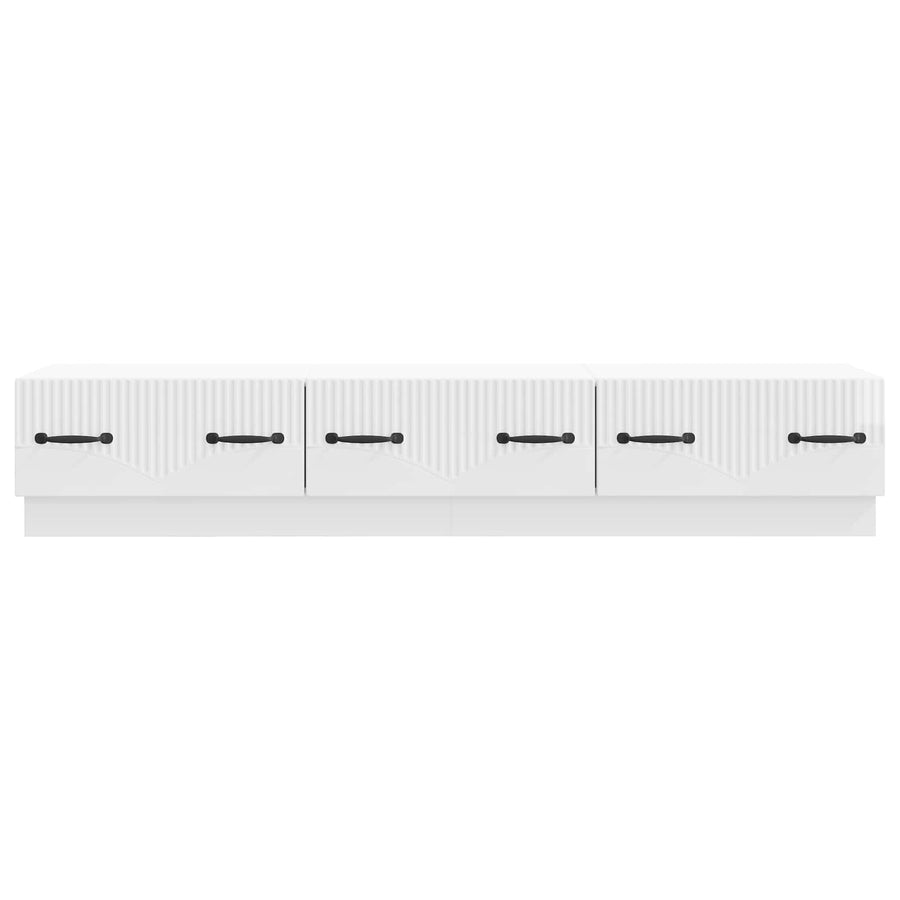 TV-kast met lade Hoogglans Wit 147 x 34,5 x 27 cm Bewerkt hout