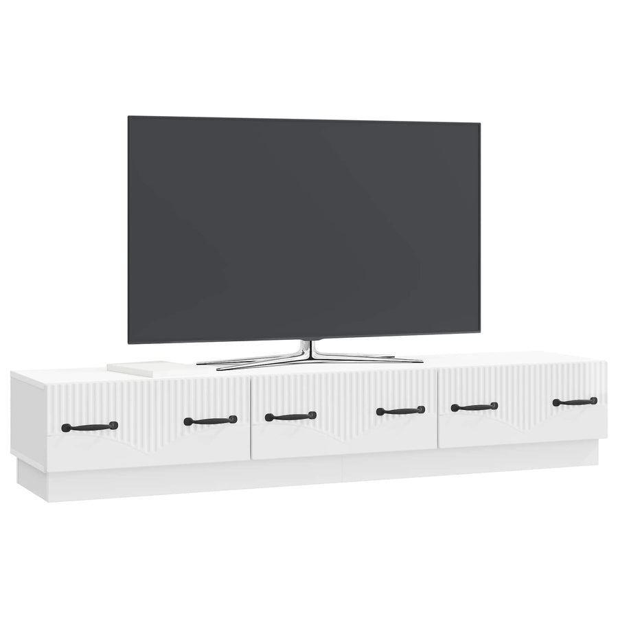 TV-kast met lade Hoogglans Wit 147 x 34,5 x 27 cm Bewerkt hout