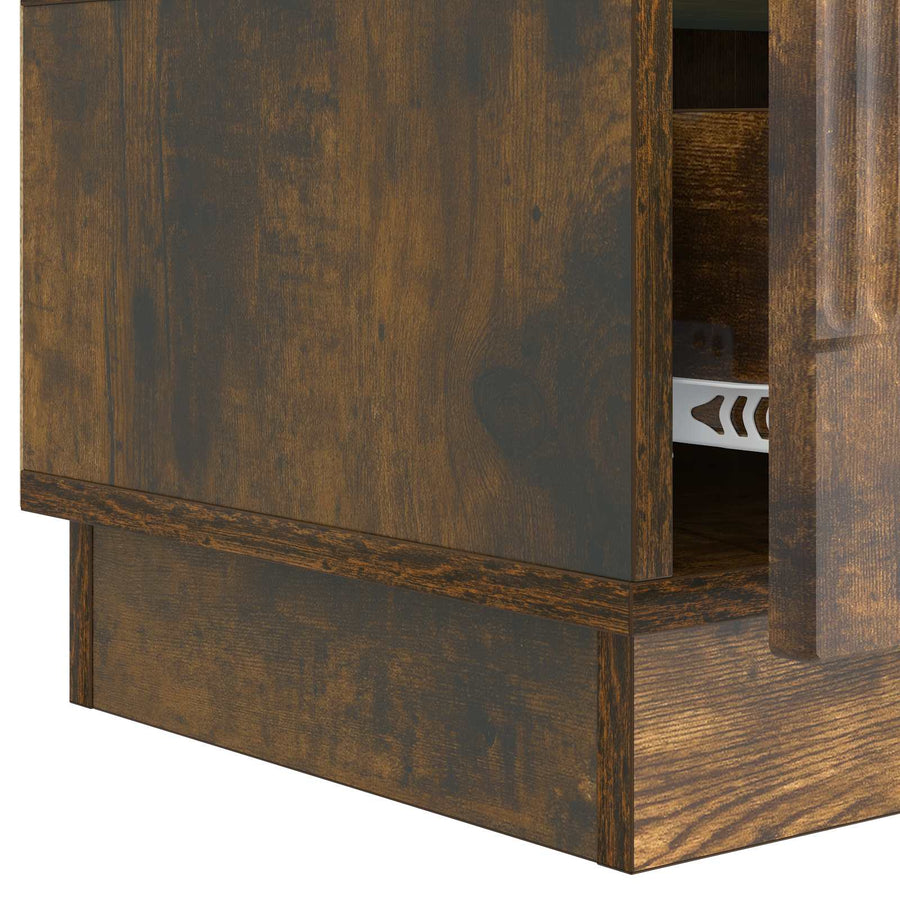 TV-kast met lade Gerookt eiken 147 x 34,5 x 27 cm Bewerkt hout