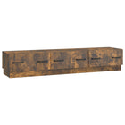 TV-kast 147x34,5x27 cm gerookt eiken bewerkt hout