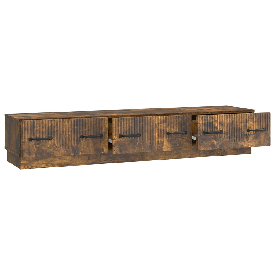 TV-kast met lade Gerookt eiken 147 x 34,5 x 27 cm Bewerkt hout