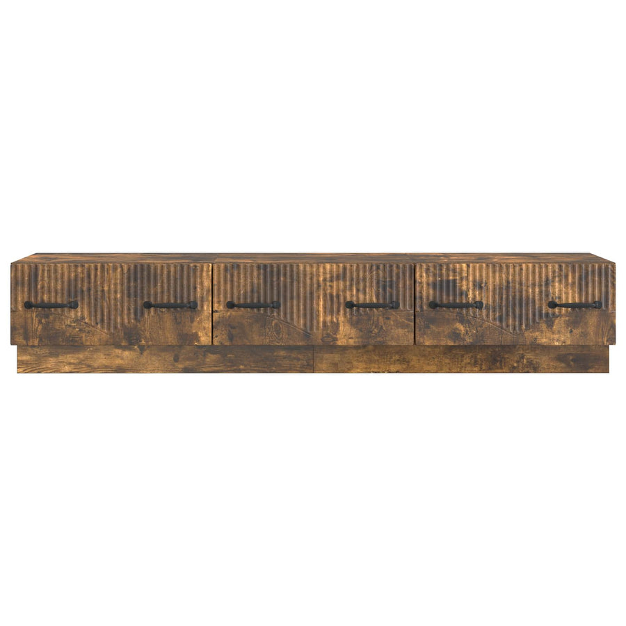TV-kast met lade Gerookt eiken 147 x 34,5 x 27 cm Bewerkt hout