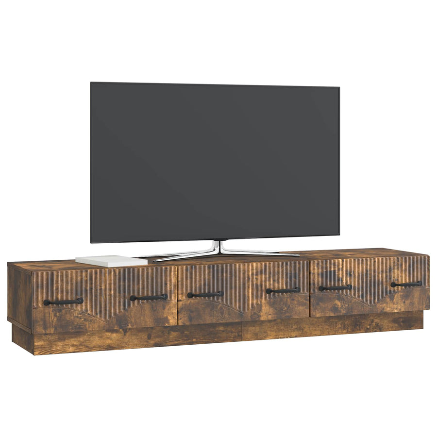 TV-kast met lade Gerookt eiken 147 x 34,5 x 27 cm Bewerkt hout