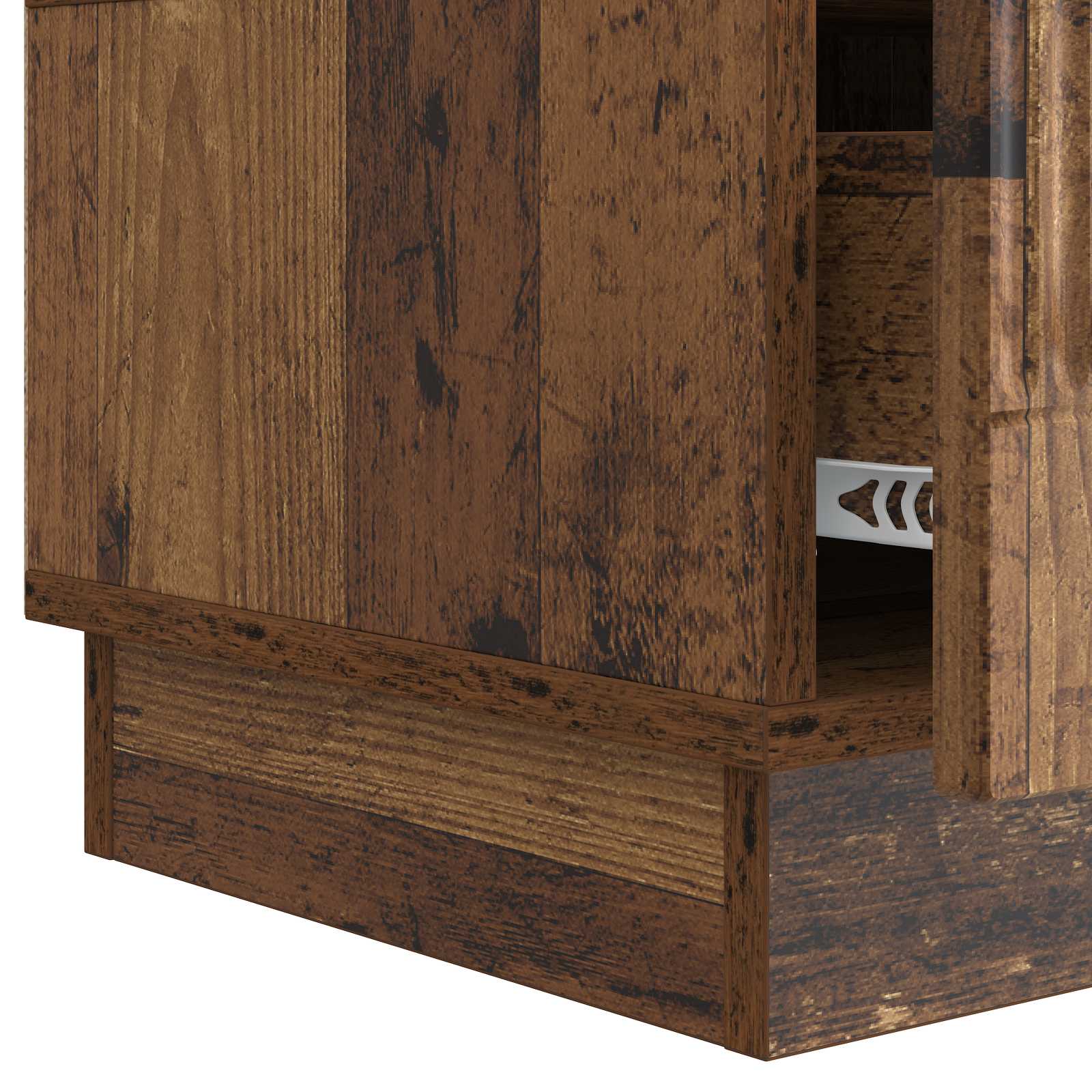 TV-kast met lade Oud hout 147 x 34,5 x 27 cm Bewerkt hout