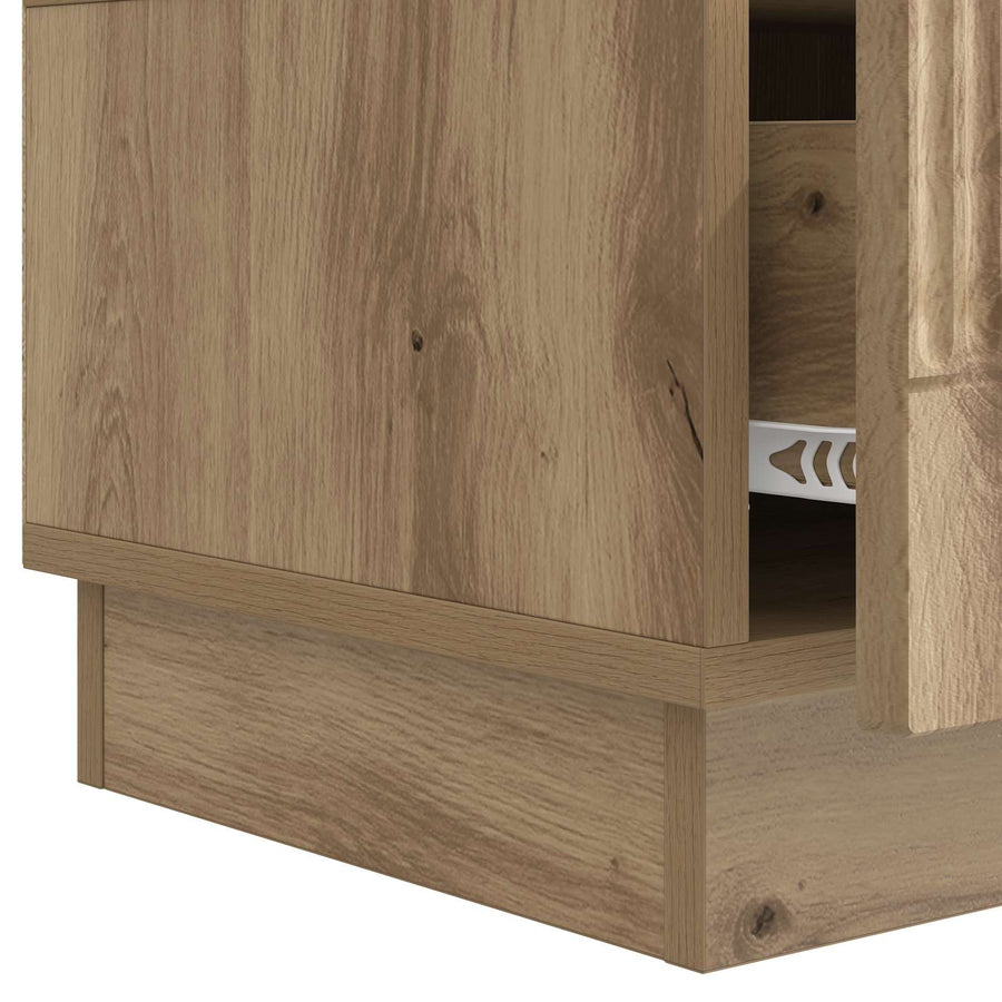 TV-kast Artisanaal eiken 147 x 34,5 x 27 cm Bewerkt hout