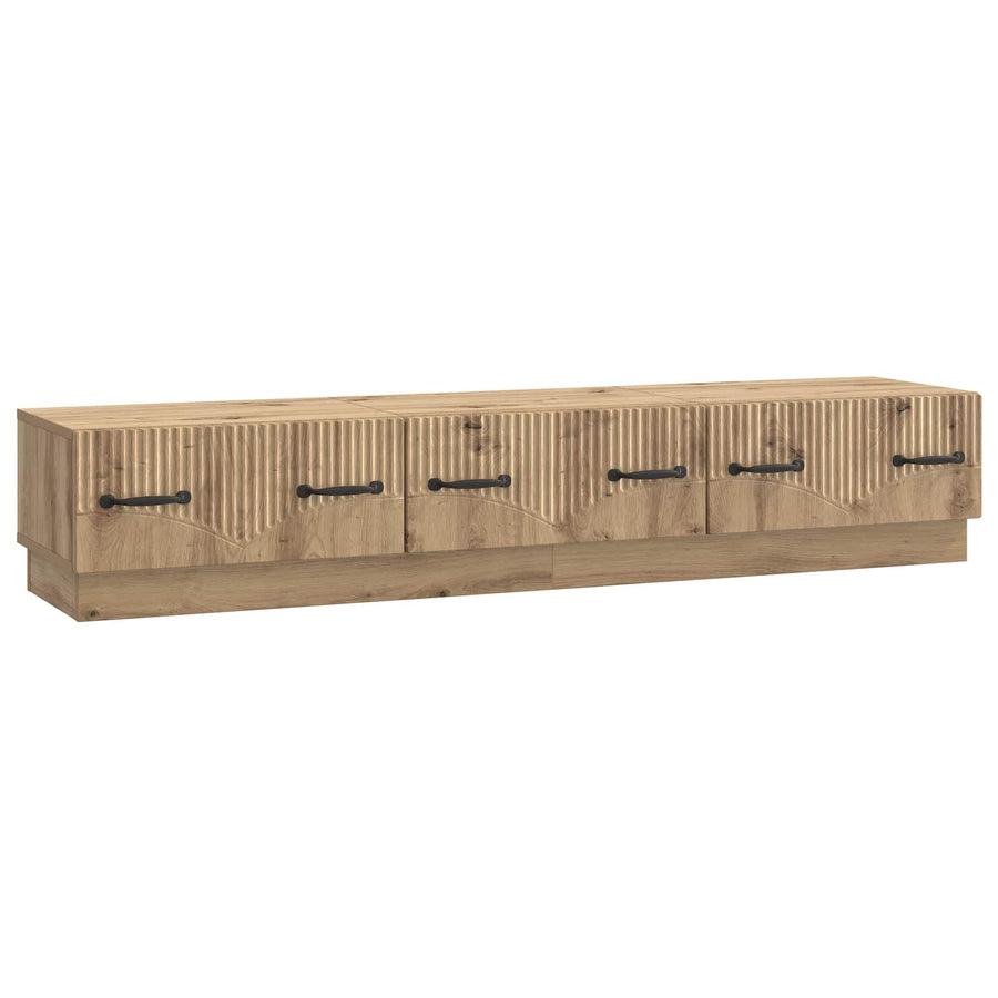TV-kast Artisanaal eiken 147 x 34,5 x 27 cm Bewerkt hout