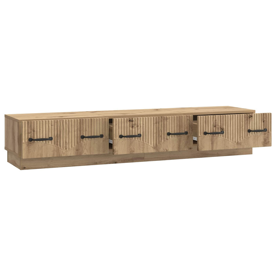 TV-kast Artisanaal eiken 147 x 34,5 x 27 cm Bewerkt hout