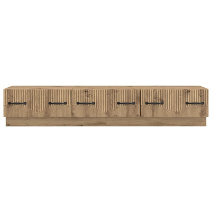 TV-kast Artisanaal eiken 147 x 34,5 x 27 cm Bewerkt hout
