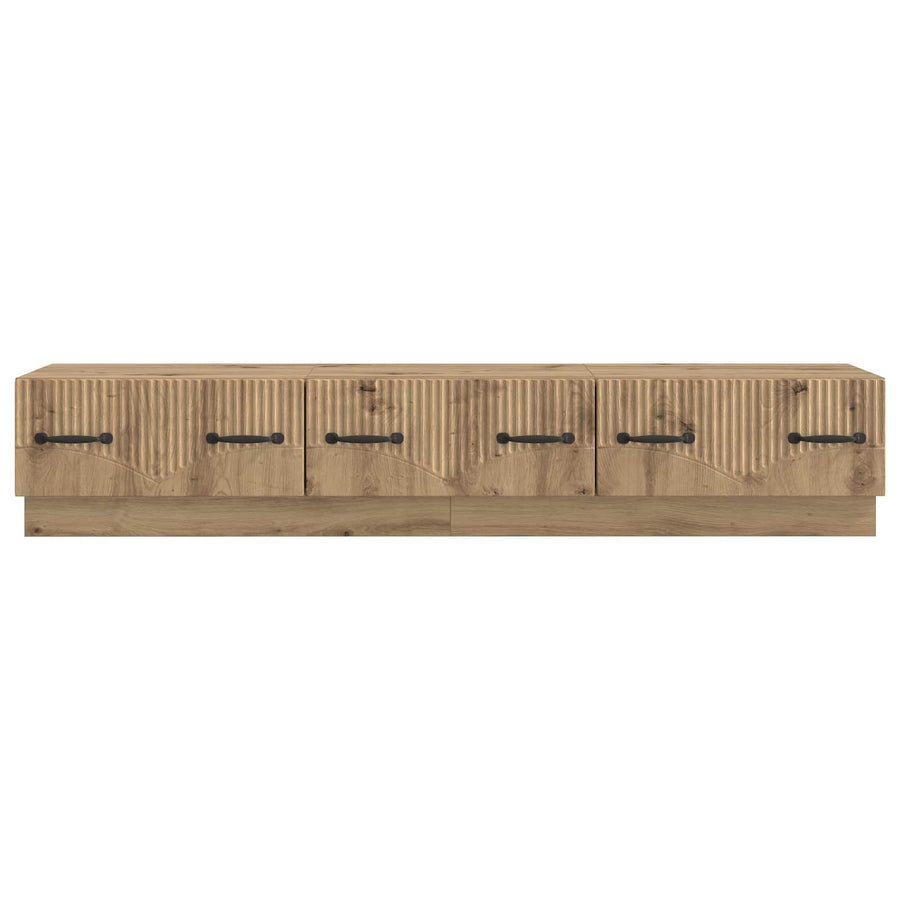 TV-kast Artisanaal eiken 147 x 34,5 x 27 cm Bewerkt hout