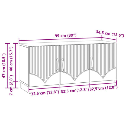 TV-kast Wit 99 x 34,5 x 47 cm Bewerkt hout