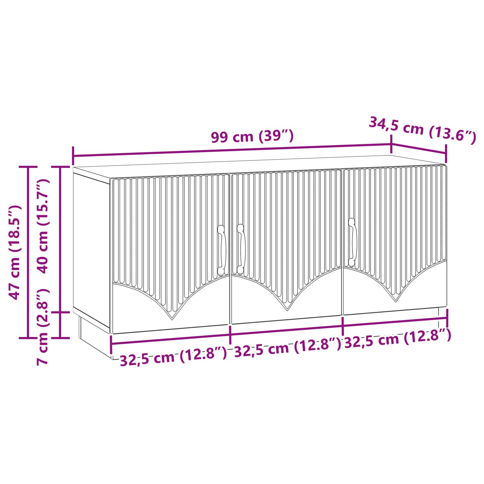 TV-kast Betongrijs 99 x 34,5 x 47 cm Bewerkt hout