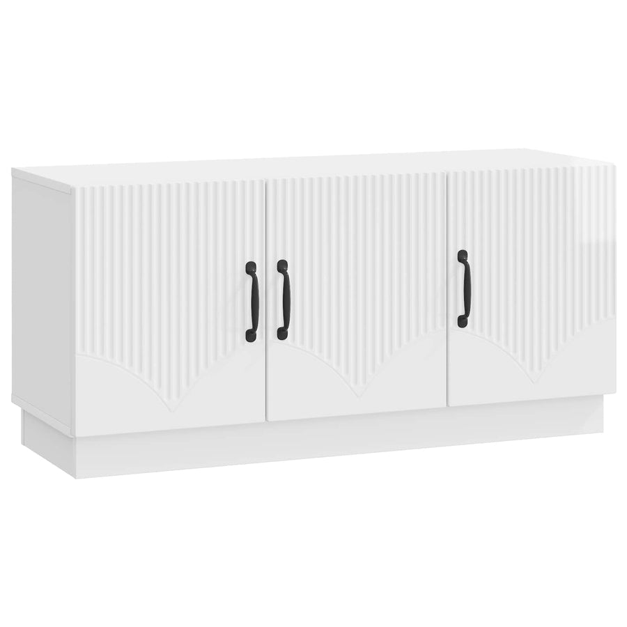 TV-kast Hoogglans Wit 99 x 34,5 x 47 cm Bewerkt hout