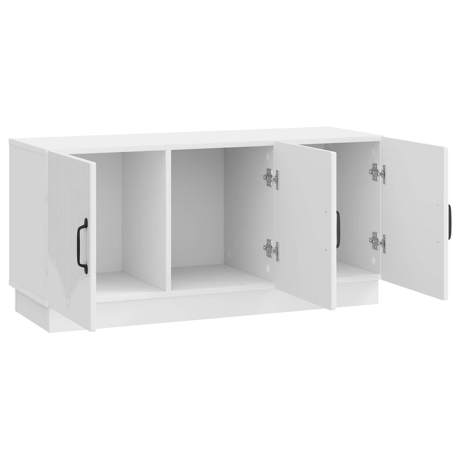 TV-kast Hoogglans Wit 99 x 34,5 x 47 cm Bewerkt hout