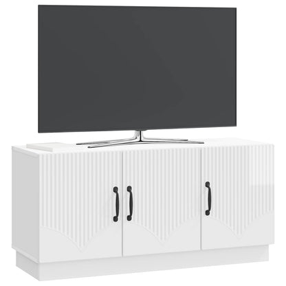TV-kast Hoogglans Wit 99 x 34,5 x 47 cm Bewerkt hout