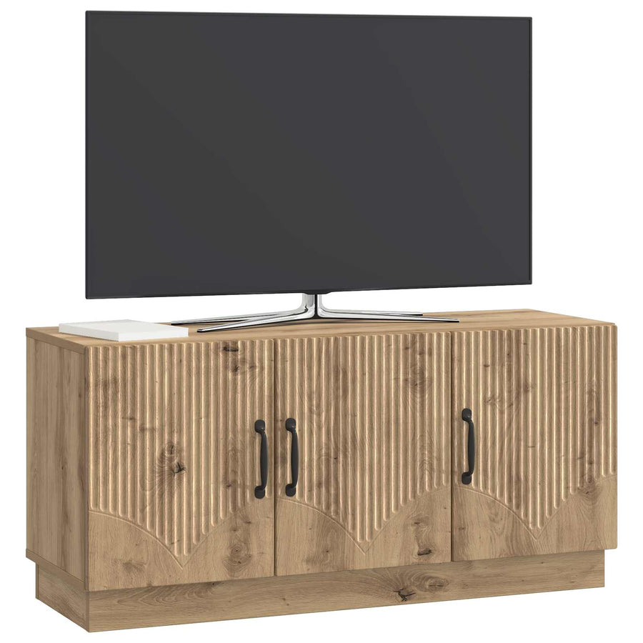 TV-kast Artisanaal eiken 99 x 34,5 x 47 cm Bewerkt hout